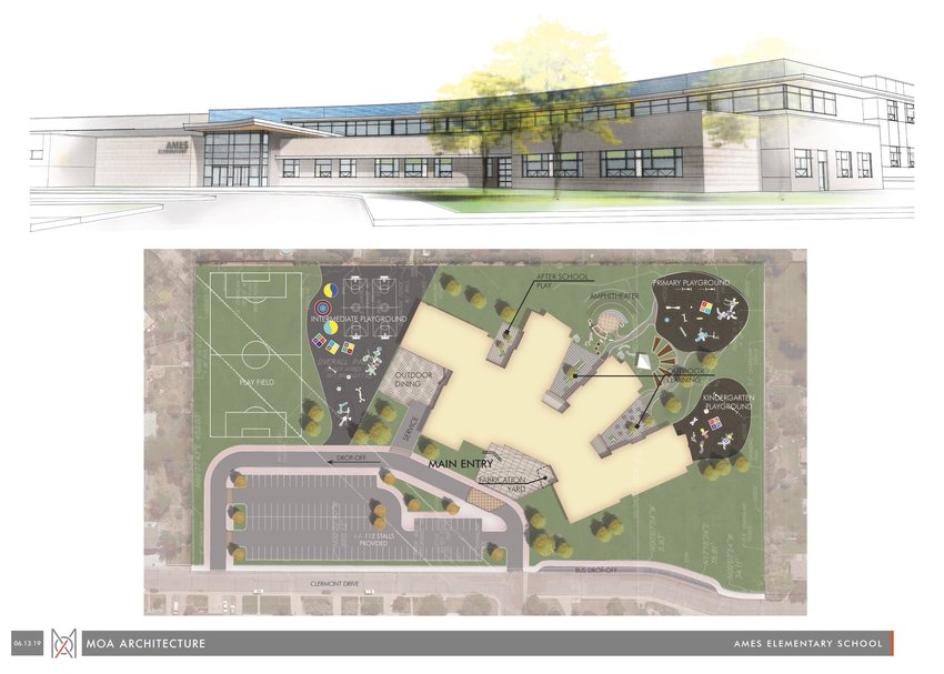 Preliminary plans for the new Ames Elementary School.
